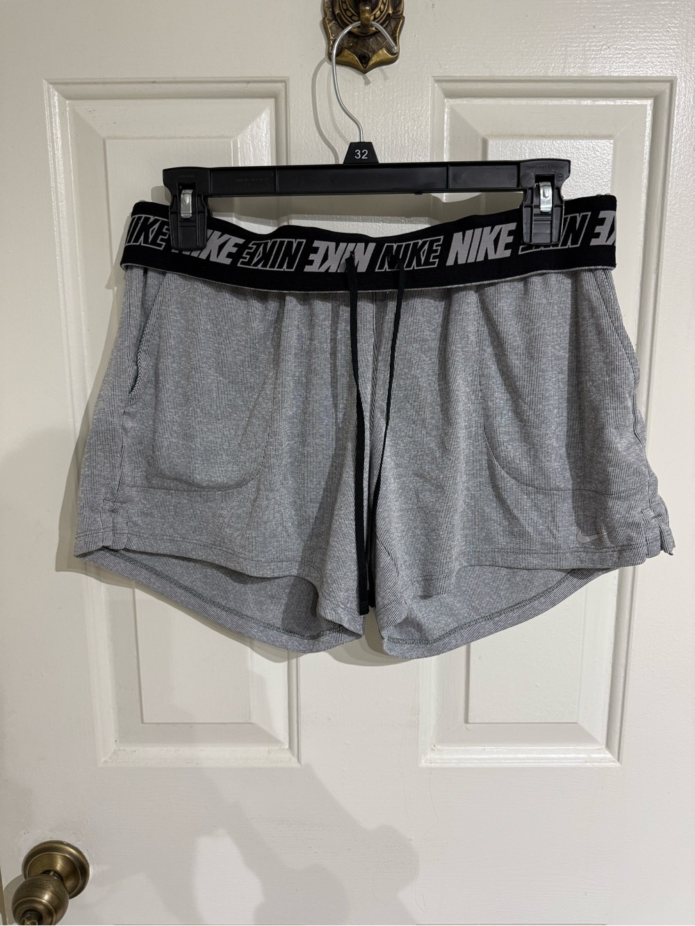 Nike Dri-Fit Grey Logo Waistband Athletic Shorts Medium